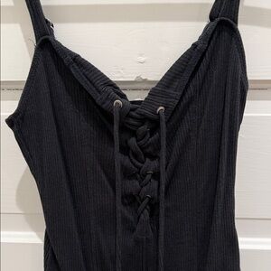 Urban Outfitters Black Lace-Up Bodysuit